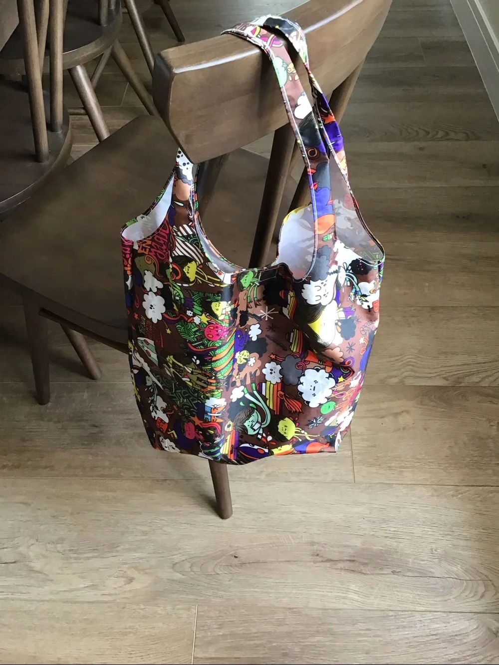 Colorful nylon tote (Tokidoki style pattern print)